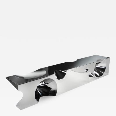  Barberini Gunnell Bench sculpture in mirror polished stainless steel crhome effect made in Italy