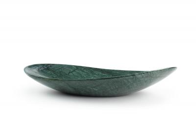  Barberini Gunnell Bowl Vase Vessel Centerpiece Imperial Green Marble Handmade Italy Collectible