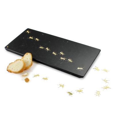  Barberini Gunnell Centerpiece Plate Platters Serveware Black Marquina Marble Brass Inlay Italy