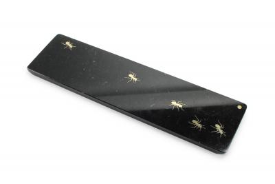  Barberini Gunnell Centerpiece Plate Platters Serveware Black Marquina Marble Brass Inlay Italy