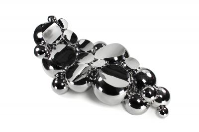 Barberini Gunnell Chaise longue chair sculpture in polished stainless steel chrome effect Italy