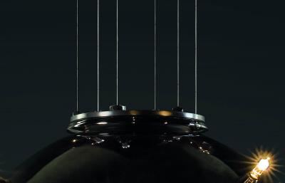  Barberini Gunnell Chandelier lamp in polished stainless steel chrome effect sphere Italy