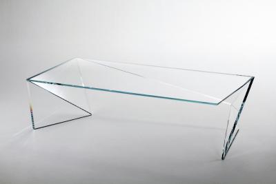  Barberini Gunnell Coffee table or cocktail tsble in clear crystal glass made in Italy