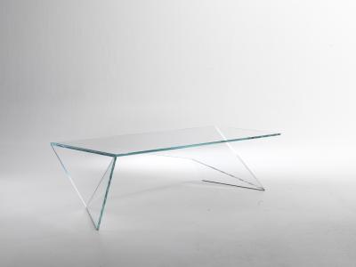  Barberini Gunnell Coffee table or cocktail tsble in clear crystal glass made in Italy