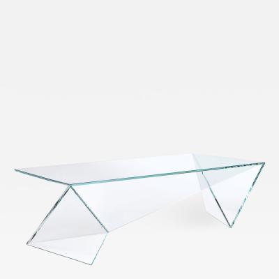  Barberini Gunnell Coffee table or cocktail tsble in clear crystal glass made in Italy