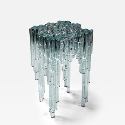  Barberini Gunnell Crystal Glass Side Table by Barberini Gunnell