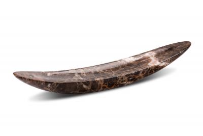  Barberini Gunnell Decorative Bowl Vase Vessel Sculpture Brown Emperador Marble Handmade Italy