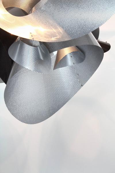  Barberini Gunnell Floor lamp in polished stainless steel chrome effect lampshade in carbon fiber