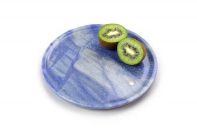  Barberini Gunnell Plate Platter Serveware Blue Azul Macaubas Marble Hand carved Collectible Italy