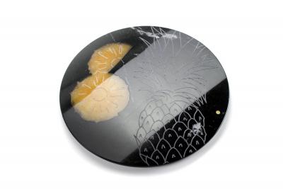  Barberini Gunnell Platters Serveware Centerpiece Black Marquina Marble and Honey Onyx Handmade