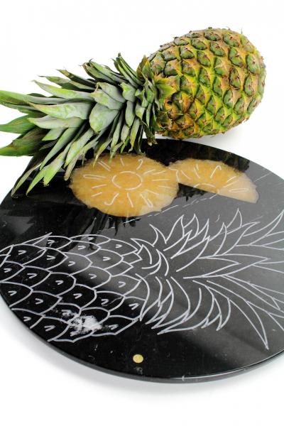  Barberini Gunnell Platters Serveware Centerpiece Black Marquina Marble and Honey Onyx Handmade