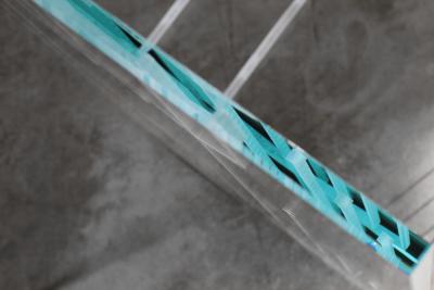  Barberini Gunnell Side table or bedside in clear glass engraved pattern made in Italy