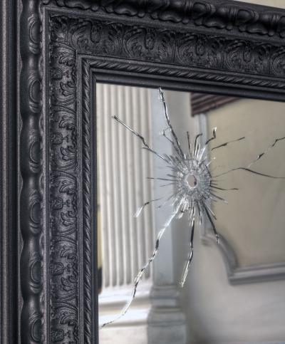  Barberini Gunnell Wall mirror black wood rectangular classic frame made in Italy