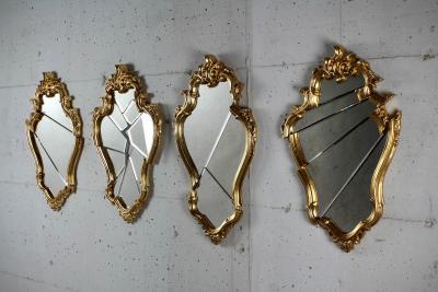  Barberini Gunnell Wall mirror gold leaf classical frame Rococo style made in Italy