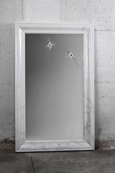  Barberini Gunnell Wall mirror white marble rectangular frame contemporary design made in Italy