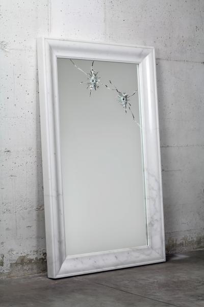  Barberini Gunnell Wall mirror white marble rectangular frame contemporary design made in Italy