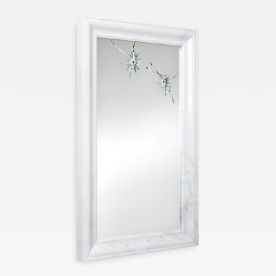  Barberini Gunnell Wall mirror white marble rectangular frame contemporary design made in Italy