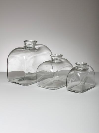  Barbini Set of Three Murano Glass Vases Attributed to Barbini