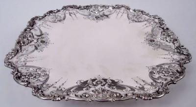  Barbour Silver Company Fancy Antique American Victorian Classical Sterling Silver Cake Plate