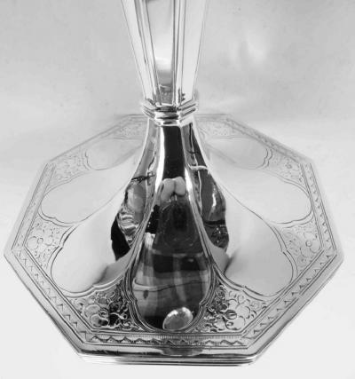  Barbour Silver Company Pair of JE Caldwell Edwardian Classical Sterling Silver Candlesticks