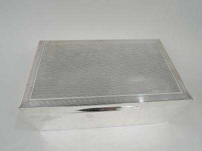  Barnard Sons Large Antique English Art Deco Sterling Silver Cigar Box 1930