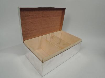  Barnard Sons Large Antique English Art Deco Sterling Silver Cigar Box 1930