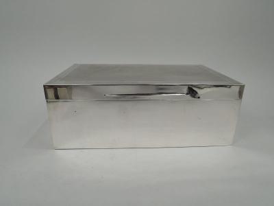  Barnard Sons Large Antique English Art Deco Sterling Silver Cigar Box 1930