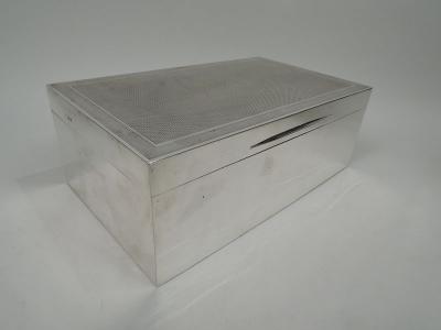  Barnard Sons Large Antique English Art Deco Sterling Silver Cigar Box 1930