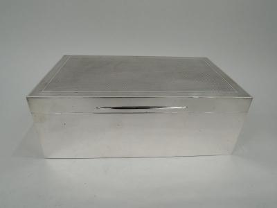  Barnard Sons Large Antique English Art Deco Sterling Silver Cigar Box 1930