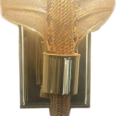  Barovier Seguso Ferro Seguso Murano Glass Acanthus Leaf Sconces