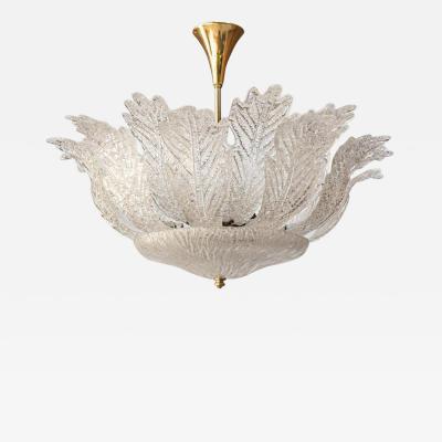 Barovier Toso 1940S BAROVIER AND TOSO CLEAR LEAF GLASS CHANDELIER