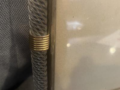  Barovier Toso 1940S CLEAR MURANO GLASS PICTURE FRAME WITH BRASS ACCENTS