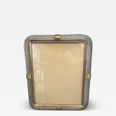 Barovier Toso 1940S CLEAR MURANO GLASS PICTURE FRAME WITH BRASS ACCENTS