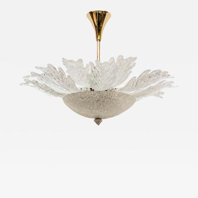  Barovier Toso 1940s Ceiling Light Leaves Murano Glass Chandelier