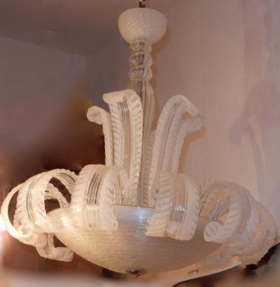 Barovier Toso 1950 1970 Chandelier Barovier y Toso Model Jet of Water to Murano