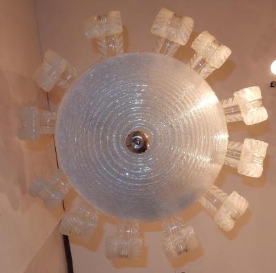Barovier Toso 1950 1970 Chandelier Barovier y Toso Model Jet of Water to Murano
