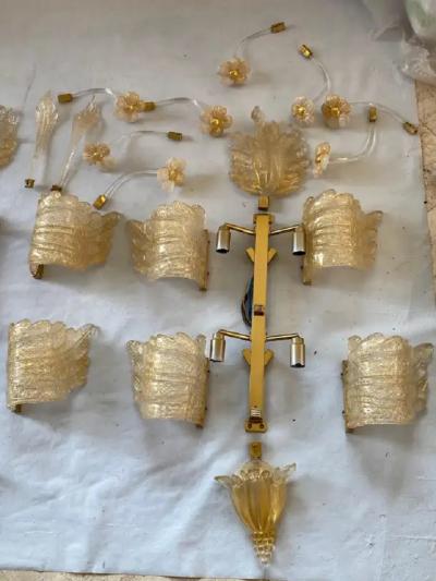  Barovier Toso 1970 80 Pair of Murano Glass Or Crystal Sconces Barovier Toso Butterfly Shape