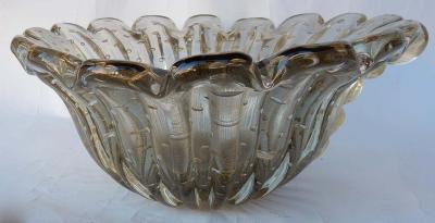  Barovier Toso 1970 Cup Murano Crystal Purple and Gold Signed Toso