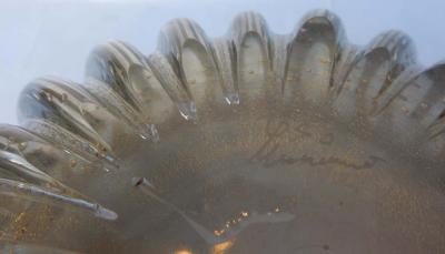  Barovier Toso 1970 Cup Murano Crystal Purple and Gold Signed Toso