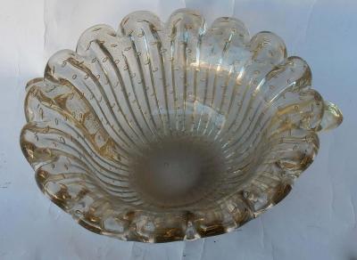  Barovier Toso 1970 Cup Murano Crystal Purple and Gold Signed Toso