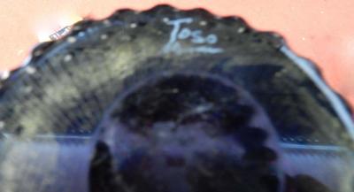  Barovier Toso 1970 Pair of Vases Murano Crystal Violine and Gold Signed Toso Murano