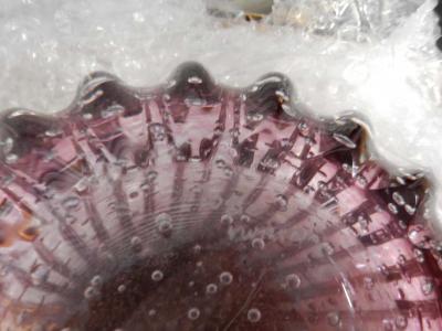  Barovier Toso 1970 Pair of Vases Or Similar Murano Crystal Pink and Gold Signed Toso