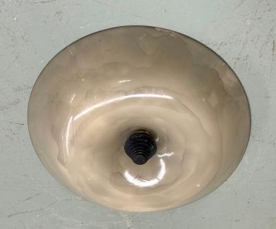  Barovier Toso 2 Large Italian Mid Century Modern Venetian Glass Flush Mounts Pendants