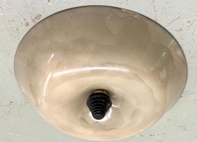  Barovier Toso 2 Large Italian Mid Century Modern Venetian Glass Flush Mounts Pendants