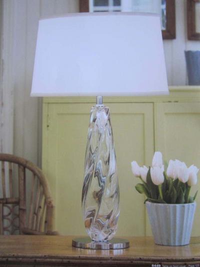  Barovier Toso 2 Pairs of Italian Mid Century Style Clear Murano Venetian Glass Table Lamps