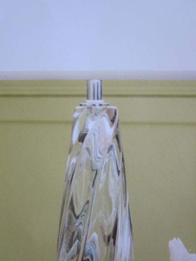  Barovier Toso 2 Pairs of Italian Mid Century Style Clear Murano Venetian Glass Table Lamps