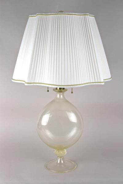  Barovier Toso 20th Century Barovier Tosso Murano Glass Table Lamp 24K Gold Flakes IT 1960