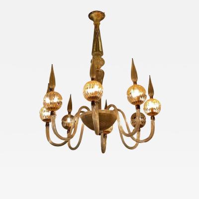  Barovier Toso A Fine Italian Modern Hand Blown Glass 8 Arm Chandelier Barovier Toso