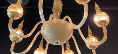  Barovier Toso A Fine Italian Modern Hand Blown Glass 8 Arm Chandelier Barovier Toso