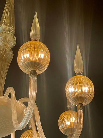  Barovier Toso A Fine Italian Modern Hand Blown Glass 8 Arm Chandelier Barovier Toso